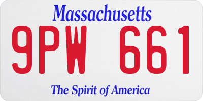 MA license plate 9PW661