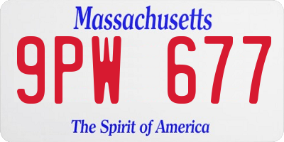 MA license plate 9PW677