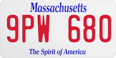 MA license plate 9PW680