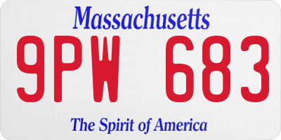MA license plate 9PW683