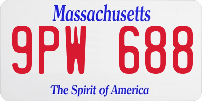 MA license plate 9PW688