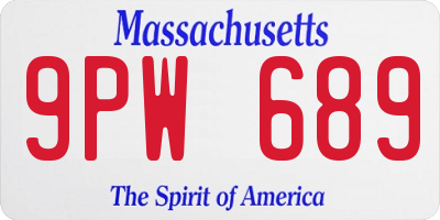 MA license plate 9PW689
