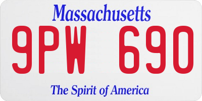 MA license plate 9PW690