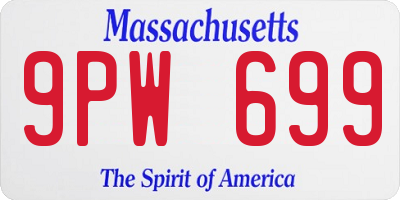 MA license plate 9PW699