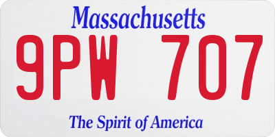 MA license plate 9PW707