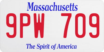 MA license plate 9PW709