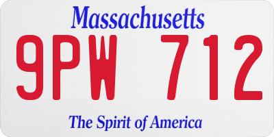 MA license plate 9PW712