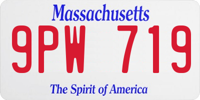 MA license plate 9PW719