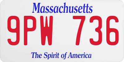 MA license plate 9PW736