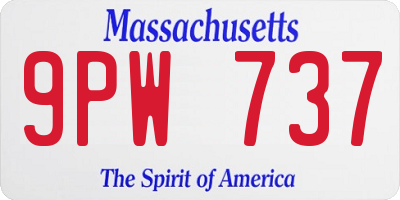 MA license plate 9PW737