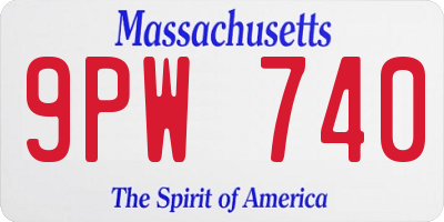 MA license plate 9PW740