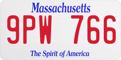 MA license plate 9PW766