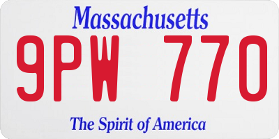 MA license plate 9PW770