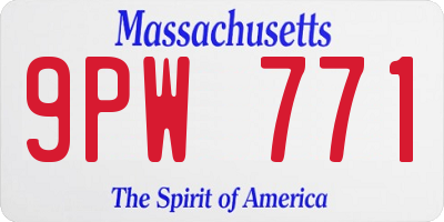 MA license plate 9PW771