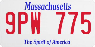 MA license plate 9PW775