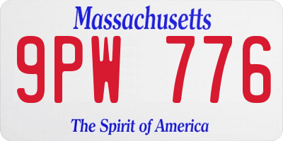 MA license plate 9PW776