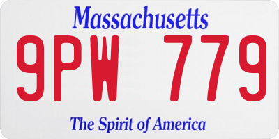 MA license plate 9PW779