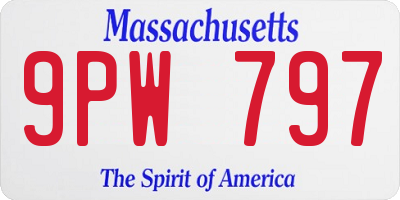 MA license plate 9PW797