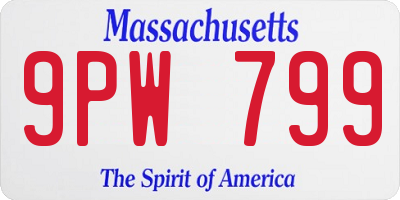 MA license plate 9PW799