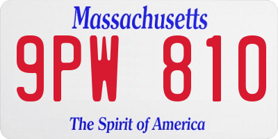 MA license plate 9PW810