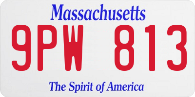 MA license plate 9PW813