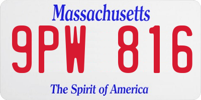 MA license plate 9PW816