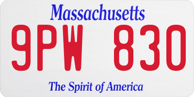 MA license plate 9PW830