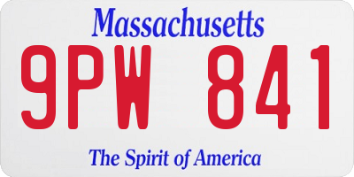 MA license plate 9PW841