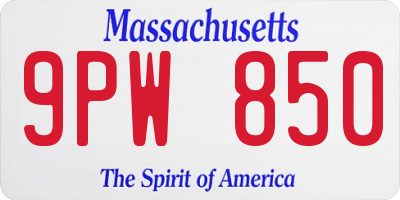 MA license plate 9PW850