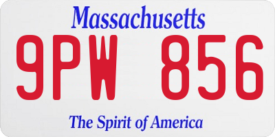 MA license plate 9PW856