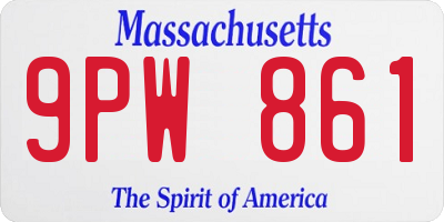 MA license plate 9PW861