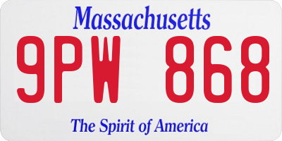 MA license plate 9PW868