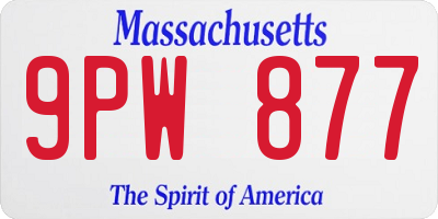 MA license plate 9PW877