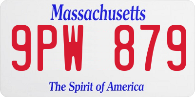MA license plate 9PW879