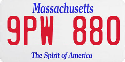 MA license plate 9PW880
