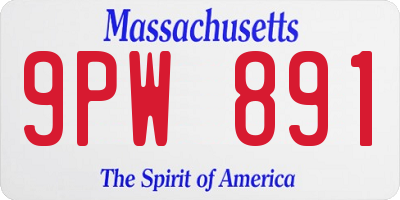 MA license plate 9PW891
