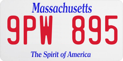 MA license plate 9PW895