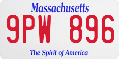 MA license plate 9PW896