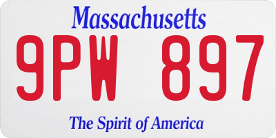 MA license plate 9PW897