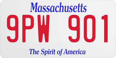 MA license plate 9PW901