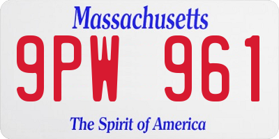 MA license plate 9PW961
