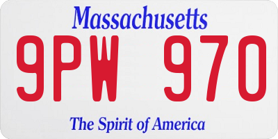 MA license plate 9PW970