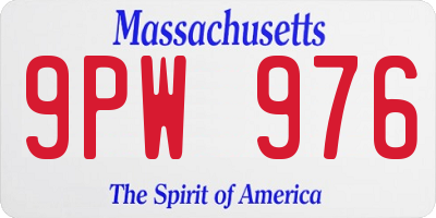 MA license plate 9PW976