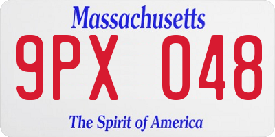 MA license plate 9PX048