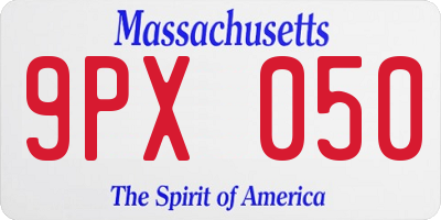 MA license plate 9PX050