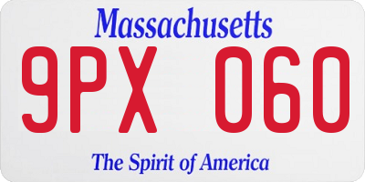 MA license plate 9PX060