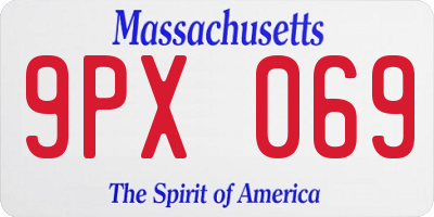 MA license plate 9PX069