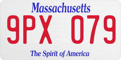 MA license plate 9PX079