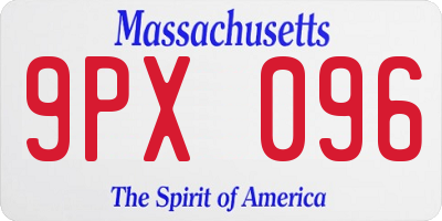 MA license plate 9PX096