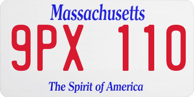 MA license plate 9PX110